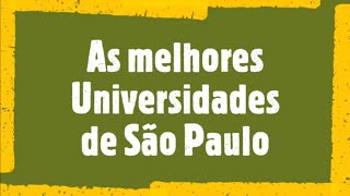 As melhores Universidades de São Paulo [upl. by Philina]