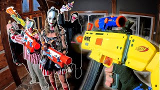 NERF WAR  Killer Clown Boss Battle [upl. by Nuhsyar]