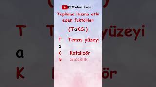 Tepkime hızına etki eden faktörler tekrar özet kimya TYT TYTkimya yks hapbilgi kodlama [upl. by Eniaj331]