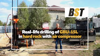 Reallife drilling with GBU15L in hard rock with air compressor [upl. by Betthezel791]