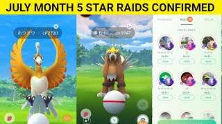 JULY MONTH 5 STAR RAIDS ALL DETAILS IN HINDI POKMON GO  POKEMON GO JULY MONTH RAIDS 2024 [upl. by Annat]