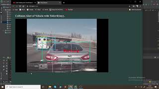 Collision Prevention Model using YoloV4tiny and coco dataset [upl. by Joell]