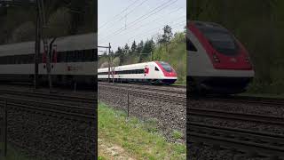 ICN Durchfahrt Zwischen Rupperswil und Aarau als IC5 bahn swissrailway railway train [upl. by Ordnasil58]