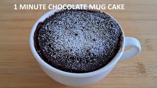 1 minute chocolate mug cake in microwave  Chocolate Mug Cake No Egg  Mug cake recipe  Mug cake [upl. by Brunhilda]