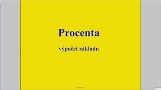 Procenta  výpočet základu [upl. by Abel]