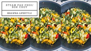 Steam Pak ChoiBok Choy Caribbean Food Vegan Recipe How to cook Pak Choi Jamaican Style [upl. by Hege]