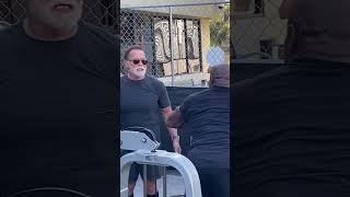 Arnold Schwarzenegger and Ronnie Coleman having fun at Venice Beach Golds Gym [upl. by Anwahsal]