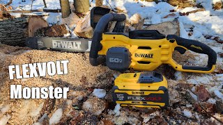 DEWALT FlexVolt 60V Max 20Inch Chainsaw 5Ah Kit Review DCCS677Z1 [upl. by Ezana]