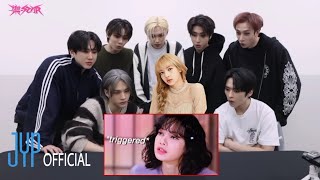 Stray Kids Reaction To mentor lisa in a nutshell lisa blackpink straykids [upl. by Adnoryt]