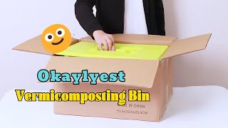 Okaylyest 5 Tray Worm Composter bin indoorBlack Farm 100L With Garden tool sets [upl. by Airbas]