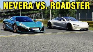 Rimac Nevara vs Tesla Roadster  TTN Clips [upl. by Nimrac]