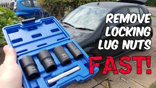 Remove Locking Lug Nuts from ANY Car or Truck  Without Keys [upl. by Enywtna]