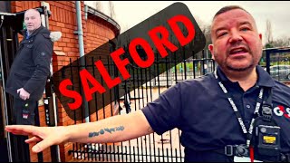 Salford JobCentre guarded by TVs Stephen Graham [upl. by Anitak]