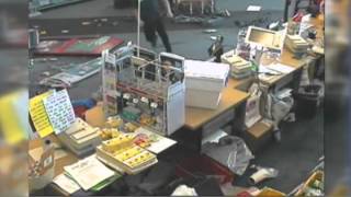 WATCH Elderly woman drives through CVS narrowly misses shopper [upl. by Edac]