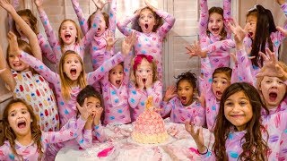 Everleighs Giant Birthday Party Sleepover With 15 Girls [upl. by Standford184]