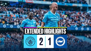 EXTENDED HIGHLIGHTS  Man City 21 Brighton  Haaland and Alvarez with the goals [upl. by Ivel749]