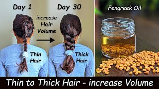 Increase Hair Volume amp Turn Thin Hair to Thick Hair  Fenugreek Oil for Hair Growth amp Hair Density [upl. by Tsew]