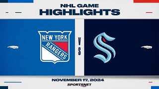 NHL Highlights  Rangers vs Kraken  November 17 2024 [upl. by Revlys]