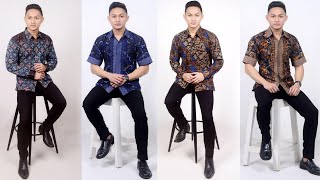 31 Model Baju Batik Pria Lengan Pendek dan Panjang Terbaru 2020 Kombinasi Kain Polos Modern [upl. by Elsworth937]