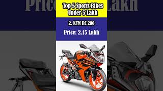 Top 5 Sports Bikes Under 5 Lakh  shorts sportsbike [upl. by Nonie]