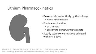 Psychopharmacology  Lithium Pharmacokinetics [upl. by Seldan]