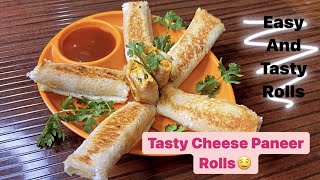 स्वादिष्ट चीज पनीर ब्रेड रोल 10 मिनट की आसान रेसिपी  Yummy Cheese Paneer Bread Roll  10 minutes [upl. by Ynffit]