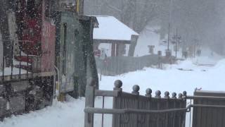 HD Railfanning in Heavy Snow  Amtrak  Maine Eastern Plow Extra in Brunswick ME  2112013 [upl. by Adnahsar]