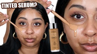 NEW LOREAL TRUE MATCH NUDE TINTED SERUM REVIEW 8HR WEAR TEST [upl. by Klemm468]