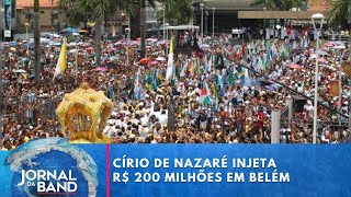 Círio de Nazaré movimenta a economia de Belém  Jornal da Band [upl. by Anitnatsnoc]