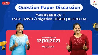 KPSC CIVIL QP OVERSEER Gr I LSGD  PWDIrrigation  KSHB  KLSDB Ltd Question Paper Discussion [upl. by Natie]