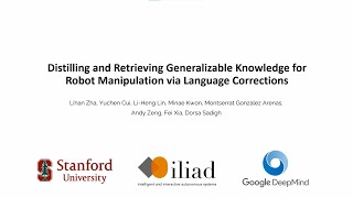 Distilling and Retrieving Generalizable Knowledge for Robot Manipulation via Language Corrections [upl. by Ellinet]