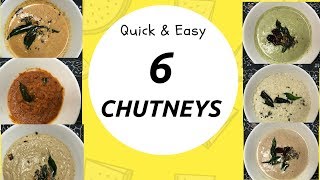 Chutney Recipes  Top 6 Regular Chutneys for Idly Dosa Vada Upma amp Uthappam 2017 [upl. by Astrix]