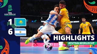 Kazakhstan v Argentina  FIFA Futsal World Cup 2024  Quarterfinals  Highlights [upl. by Janek]