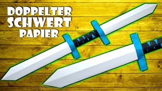 doppelter Schwert selber machen Spielzeug Waffe aus Papier basteln  sword toy DIY craft 4K [upl. by Einahpts]