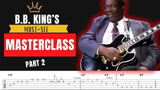 BB King Masterclass Part 2 Playing over changes note choices Jazz progressions and more [upl. by Kudva846]