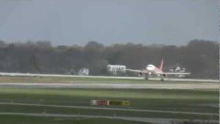 failed Crosswind landing and go around from EasyJet [upl. by Nocaed800]