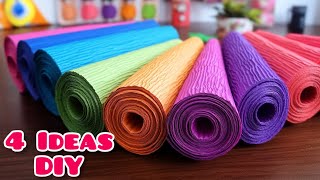 4 Ideas 💥 Crepe Paper Decoration Ideas Crepe Paper Flowers 💥 [upl. by Notyard]