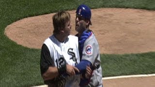 Cubs White Sox brawl after homeplate collision [upl. by Clance]