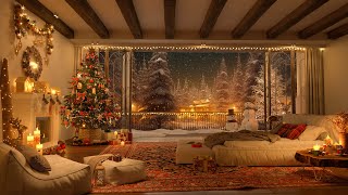 Christmas Jazz Getaway – 4K Cozy Bedroom with Fireplace Holiday Lights Soothing Jazz Melodies 🎄🔥 [upl. by Eiryk]