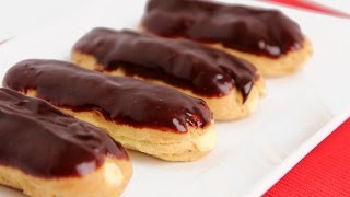 Homemade Eclairs Recipe  Laura Vitale  Laura in the Kitchen Episode 807 [upl. by Monteria]