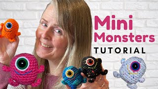 QUICK amp EASY Mini Monster NO SEW Crochet Amigurumi Tutorial [upl. by Clarey]