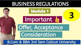 Business RegulationsOffer Acceptance Consideration Calicut university third semesterMalayalam [upl. by Irotal672]