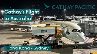 Cathay Pacific Hong Kong to Sydney Airbus A3501000 Economy Class [upl. by Lapotin]