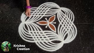 Aani madham simple padi kolam  5x3 dot easy rangoli design  pandaga muggulu  beautiful rangoli [upl. by Barbarese123]