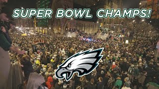 PHILLY GOES CRAZY AFTER SUPER BOWL WIN [upl. by Merrily410]