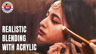 Realistic Portrait Blending With Acrylic  Acrylic Portrait Painting Tutorial by Debojyoti Boruah [upl. by Aeht]