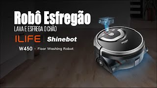 Robô esfregão  Shinebot w450  O robô que lava e esfrega o chão robo aspirador limpeza [upl. by Airotciv]