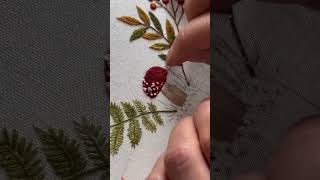 Mushroom Embroidery shortsvideo embroidery [upl. by Redmer466]