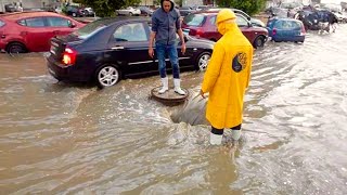 Street Flood Emergency Drain Unclogging Adventure [upl. by Annasiul236]