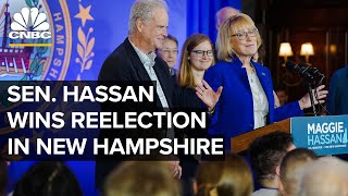 Democrat Sen Maggie Hassan speaks after projected reelection win in New Hampshire — 11922 [upl. by Sparhawk]